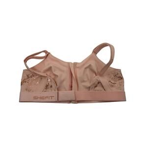 SheFit Ultimate Sports Bra 6Luxe 6X Pink Gold Zip Front Adjustable
